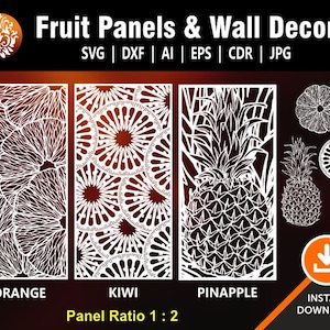 Fruit Texture Panel, Gate, Grill, Door, Room Divider, Screen, Wall Decor, Laser, CNC, Plasma Cricut Cutting File Cdr, svg, dxf, Ai, eps jpg