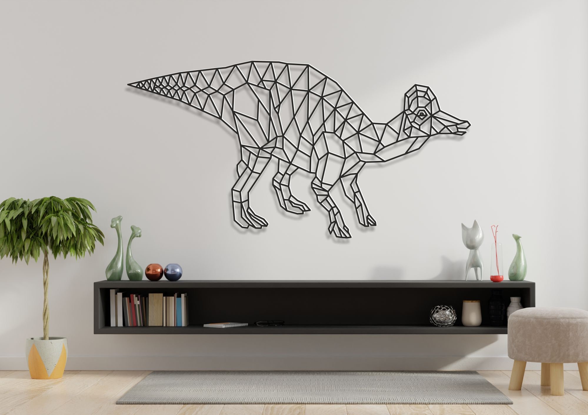 6 Geometric Dinosaurs Set 22 Wall Decor Laser Plasma Etsy
