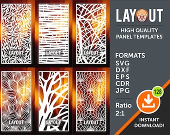 Room Divider, Privacy Screen, Decorative Panel, Stencil, Wall Handing, Laser, Cnc, Plasma, Cricut Cutting Files Cdr, Svg, Dxf, AI, Eps, Jpg