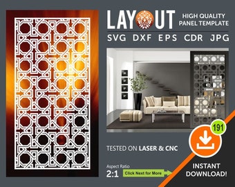 Diviseur de pièce, écran d’intimité, panneau décoratif, tentures murales, laser, cnc, plasma, cricut fichiers Cdr, Svg, Dxf, Ai, Eps, Jpg