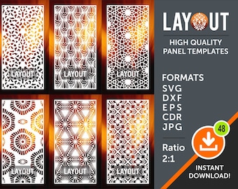 Camera divisore, schermo di segretezza, pannello decorativo, Stencil, Wall consegnando, Laser, Cnc, Plasma, Cricut taglio file Cdr, Svg, Dxf, AI, Eps, Jpg