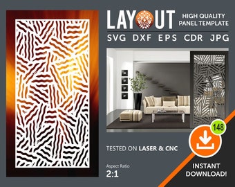 Divisore di camera, schermo privacy, partizioni, pannello decorativo, appeso a parete, Stencil, Laser, Cnc, Plasma, Cricut, Cdr, Svg, Dxf, Eps, Ai, Jpg