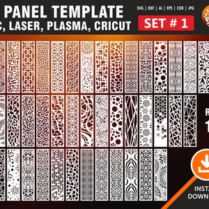 45 Decorative panel | Set # 1 | Room Divider, Screen, Partitions, Door Panel, Laser, Cnc, Plasma, Cricut File CDR, Svg, AI,  Dxf, Eps, Jpg