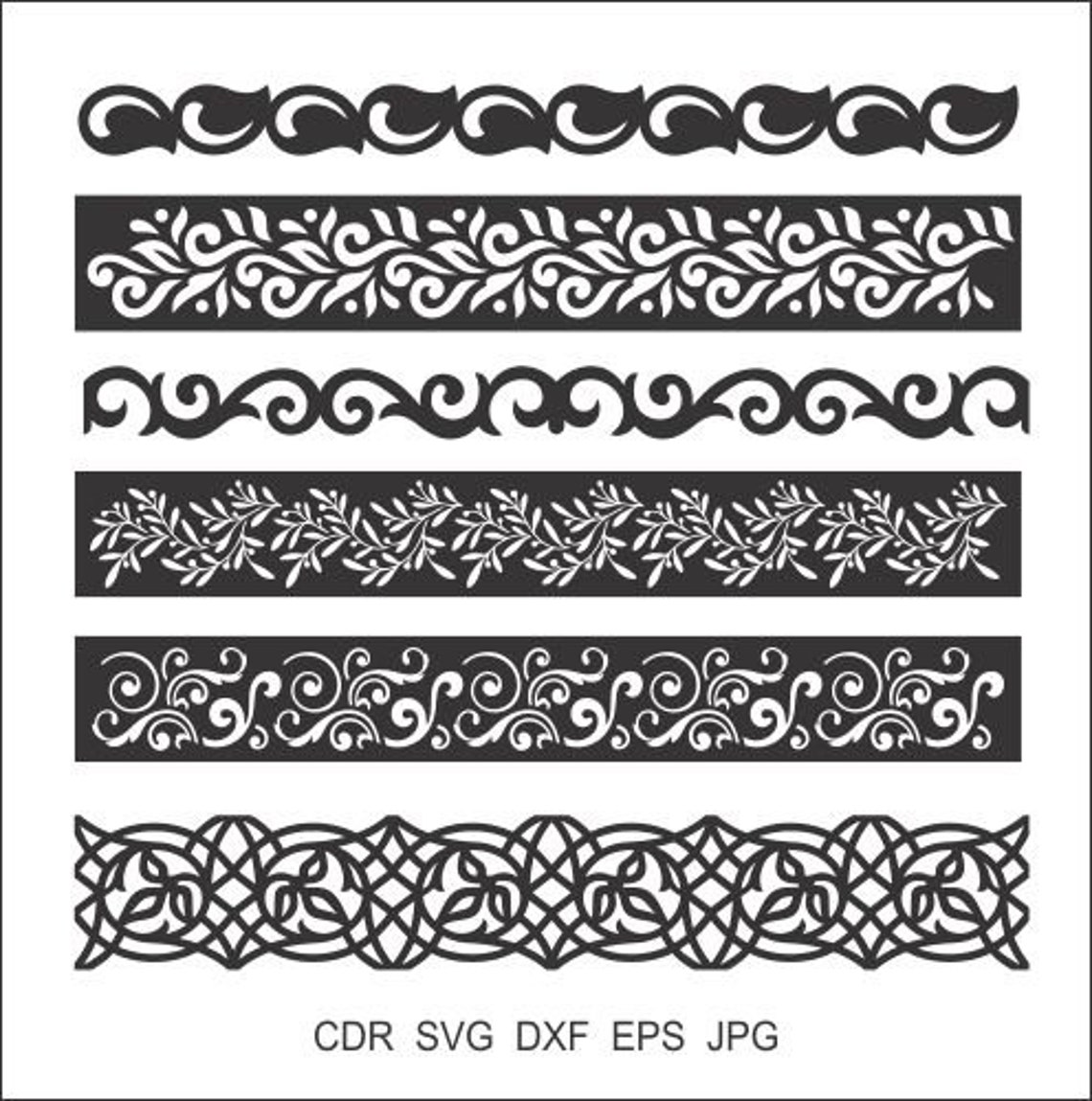 6 Borders Stencil Decorative Panel Wall Hanging Laser Etsy