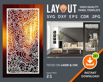 Room Divider, Screen, Decorative Pannel, Wall Hanging, CDR, Dxf, svg, eps, jpg cutting file for cnc, laser, plasma, cricut etc