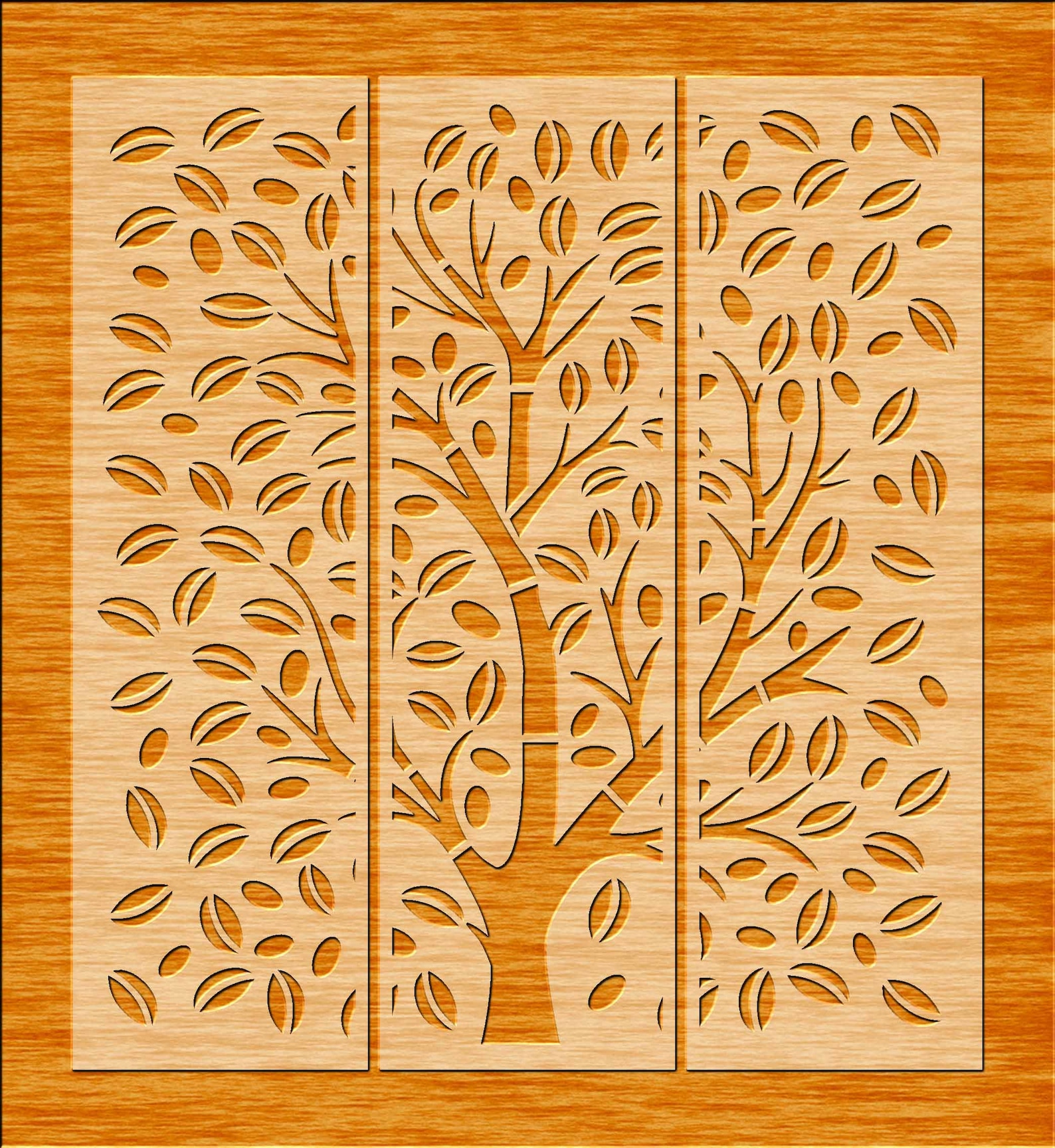 Tree Panels, Wall Panels, Room Decor, Tree Patterns, Laser, CNC, Plasma ...