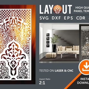 Room Divider, Privacy Screen, Decorative Panel, Wall Hanging, Laser, Cnc, Plasma, Cricut Files Cdr, Svg, Dxf, Ai, Eps, Jpg