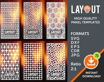 Divisor de ambiente, tela de privacidade, painel decorativo, estêncil, entrega de parede, laser, Cnc, plasma, arquivos de corte Cricut Cdr, Svg, Dxf, AI, Eps, Jpg