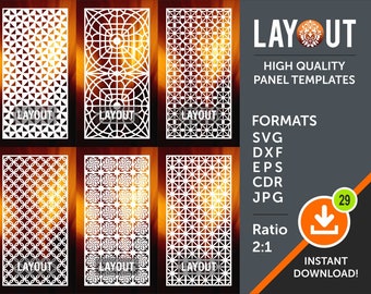 Room Divider, Privacy Screen, Decorative Panel, Stencil, Wall Handing, Laser, Cnc, Plasma, Cricut Cutting Files Cdr, Svg, Dxf, AI, Eps, Jpg