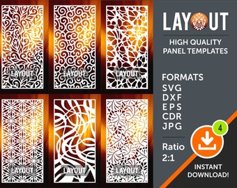 Pattern Panel Stencil Templates Dxf Svg Jpg Cdr Eps | Etsy