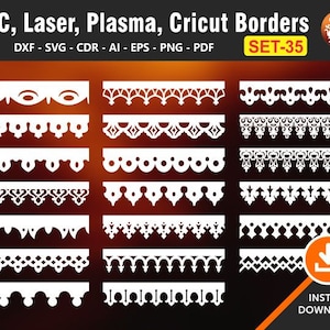 20 bordo senza cuciture / bordo del tempio / bordo di taglio della carta / mantovane per tende / file per laser, cnc, plasma e cricut