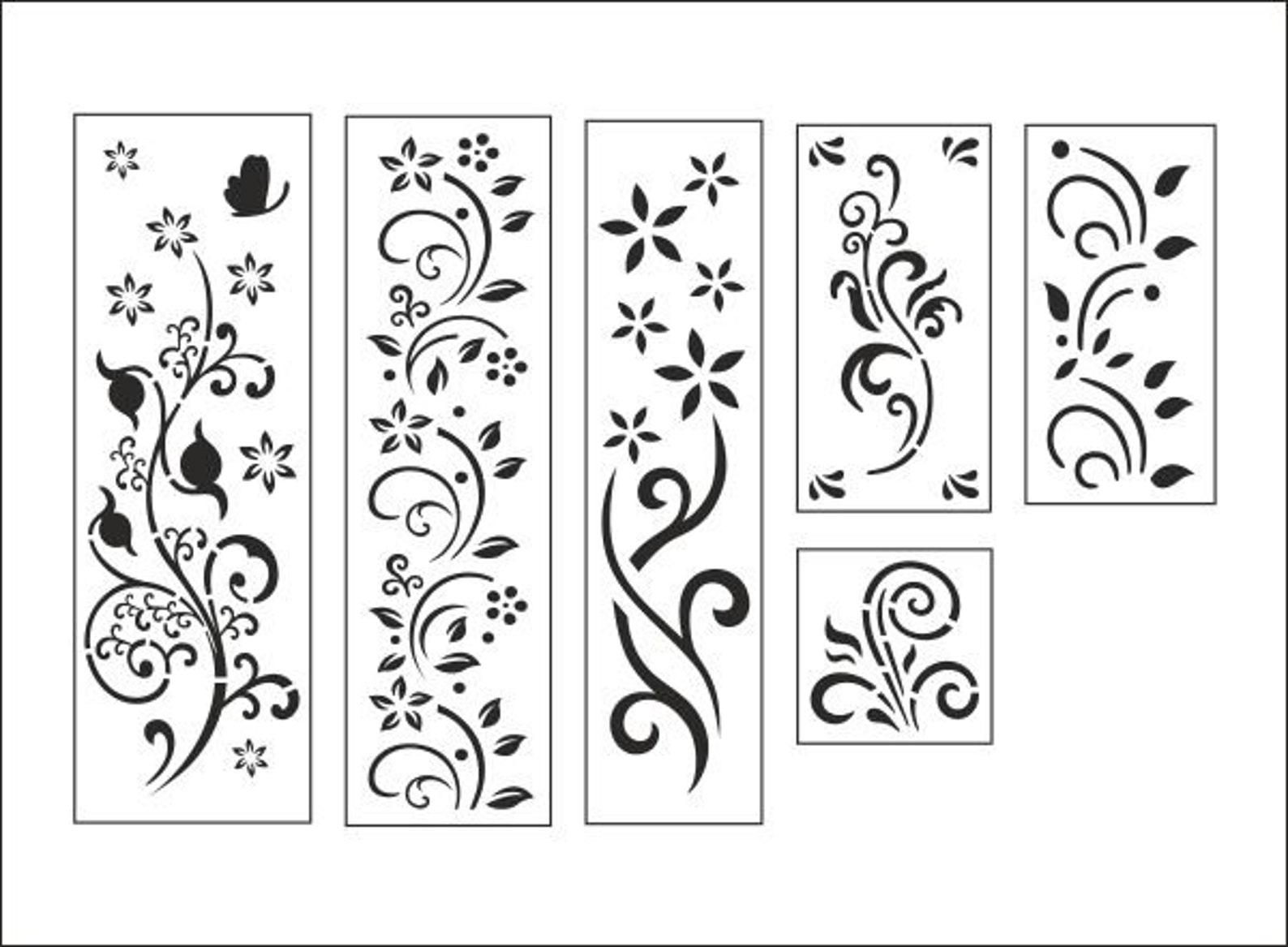 6 Decorative Panel Door Panels Stencil Wall Hanging Vinyl Etsy