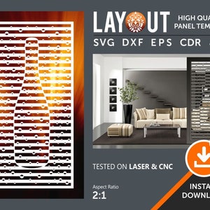Room Divider, Screen, Decorative Panel, Wall Hanging, CNC, Laser, Plasma, Cricut, Vinyl Cutting File CDR, SVG, Dxf, Eps, Jpg