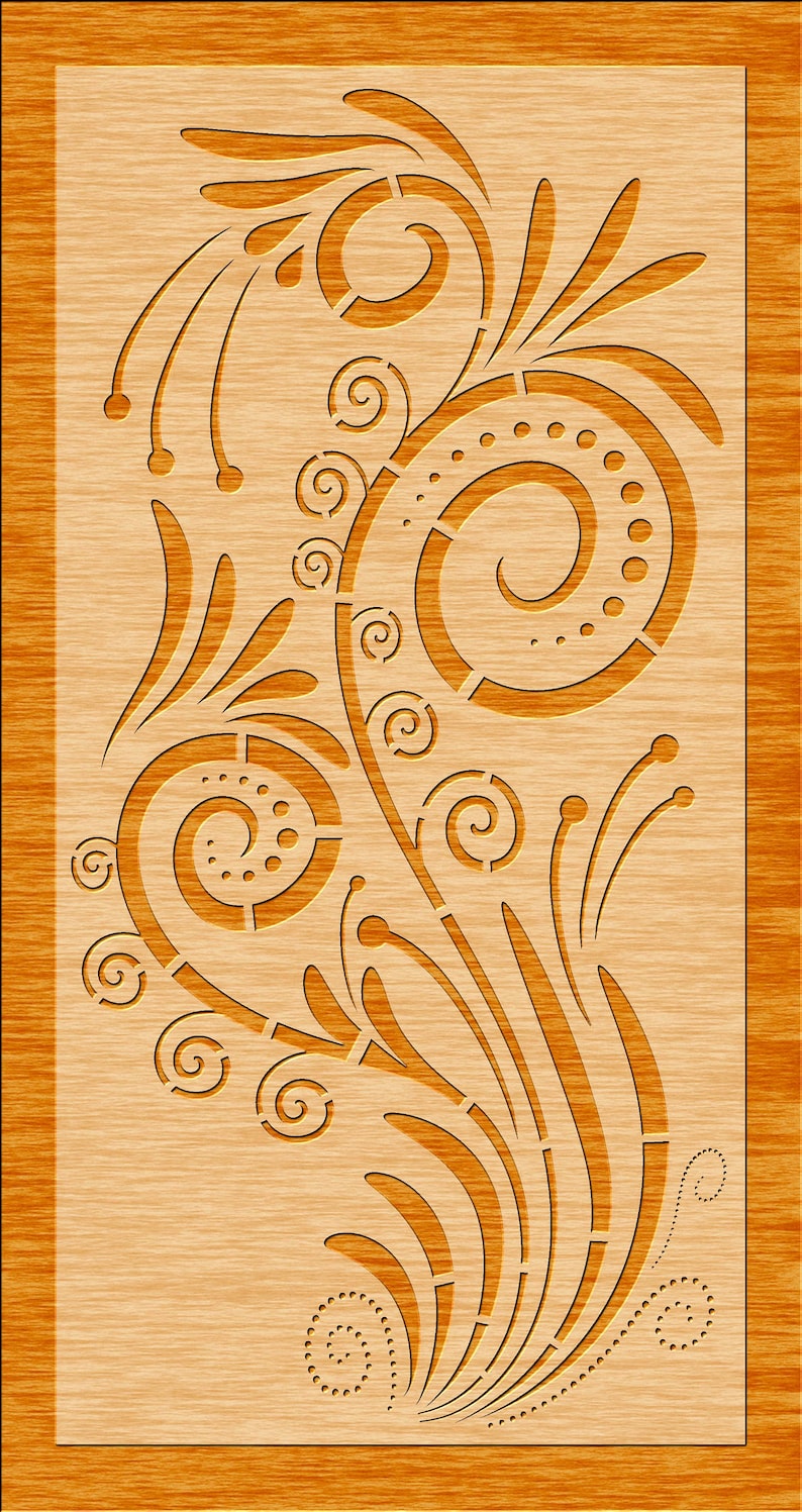 CNC Eps 6 Floral Decorative Panels Privacy Screen Room Divider JPG Laser Wall Hanging AI Plasma Cutting File Cdr Svg Dxf Stencil