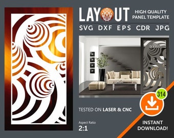Optical Illusion Room Divider, Decorative Panel, Wall Hanging, Stencil, Laser, Cnc, Plasma, Cricut File Cdr, Svg, Dxf, Eps, Ai, Jpg