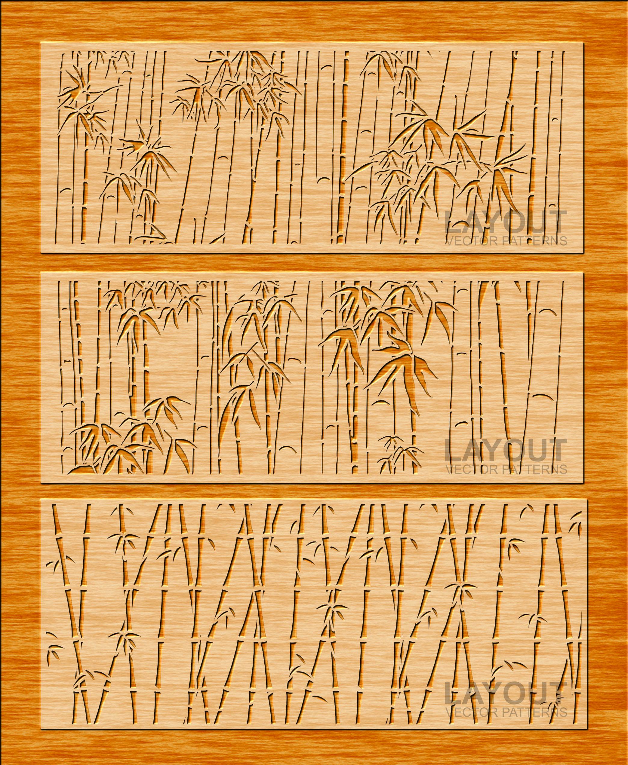 Tree Panel Pattern 20 Bamboo Tree Panels, Wall Panel Stencil, Room Decor, Tree Patterns ...