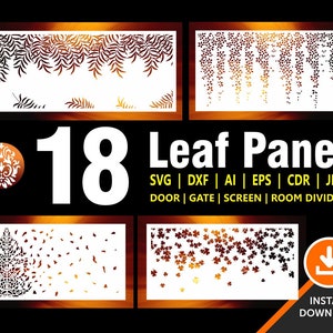 18 Poort, Deurpaneel, Privacyscherm, Ruimteverdeler, Vinyllaser, Cnc, Plasmasnijden | Svg, Dxf, AI, Eps, Cdr, Png-bestanden