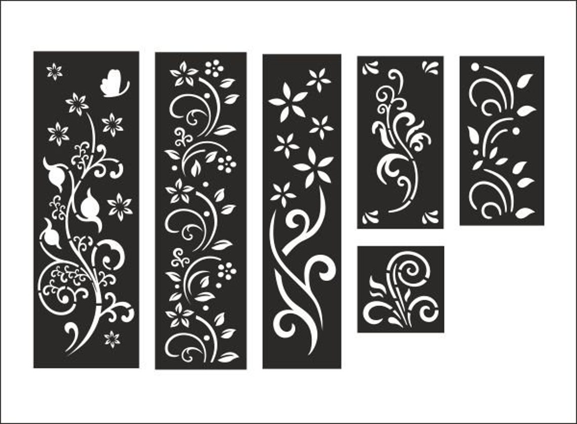 6 Decorative Panel Door Panels Stencil Wall Hanging Vinyl Etsy