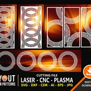 Raumteiler Panel, Bildschirm, Trennwände, Wandbehang, Laser, CNC, Plaxma, Cricut Cutting Datei cdr, svg, dxf, eps, jpg