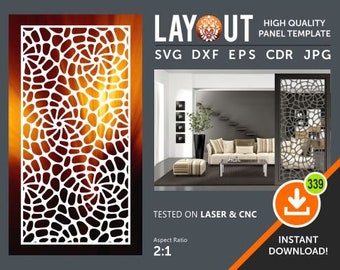 Room Divider, Decorative Panel, Wall Hanging, Privacy Screen, Stencil, Laser, Cnc, Plasma, Cricut File Cdr, Svg, Dxf, Eps, Ai,