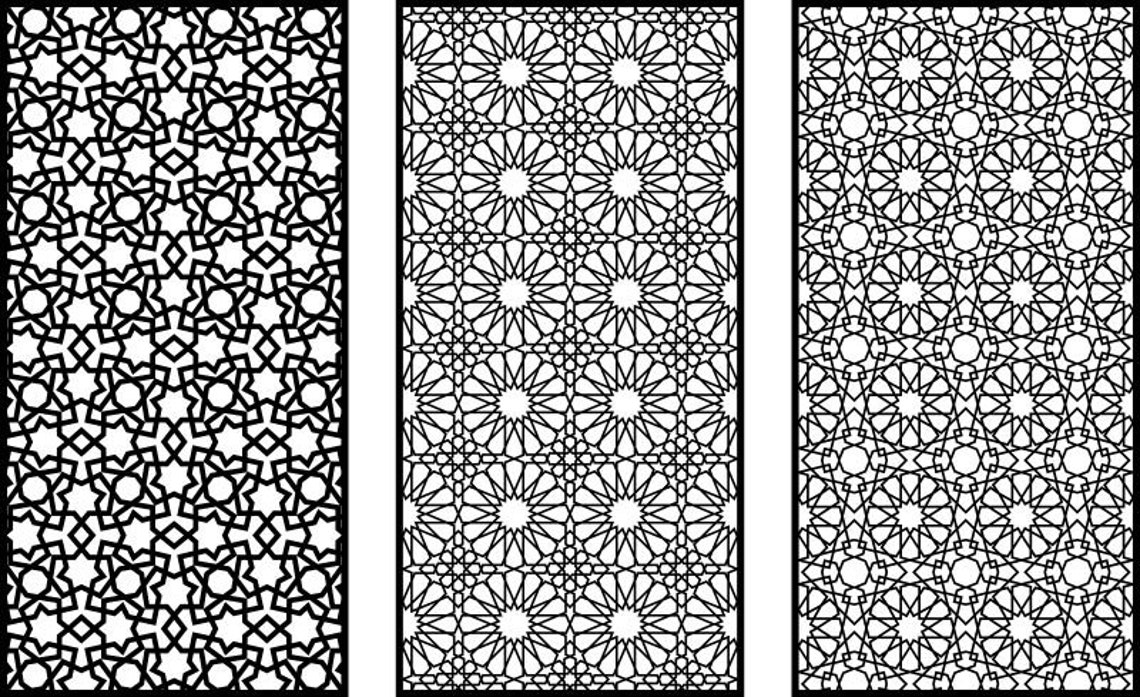 6 Arabic Room Divider, Set # 10 Privacy Screen, Muslim Pattern, Laser ...