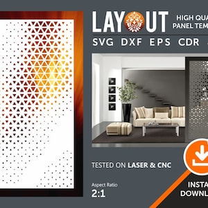 Vignette Room Divider, Panneau décoratif, Accrochage mural, Écran de confidentialité, Pochoir, Laser, Cnc, Plasma, Cricut File Cdr, Svg, Dxf, Eps, Ai, Jpg