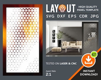 Vignette Room Divider, Decorative Panel, Wall Hanging, Privacy Screen, Stencil, Laser, Cnc, Plasma, Cricut File Cdr, Svg, Dxf, Eps, Ai, Jpg