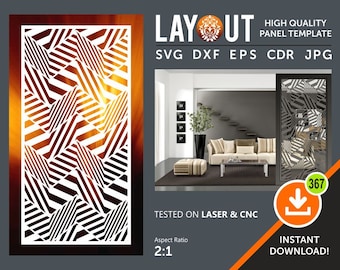 Diviseur de pièce, Panneau décoratif, Tentures murales, Écran d’intimité, Pochoir, Laser, Cnc, Plasma, Cricut File Cdr, Svg, Dxf, Eps, Ai, Jpg