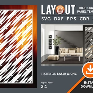 Optical Illusion Room Divider, Decorative Panel, Wall Hanging, Stencil, Laser, Cnc, Plasma, Cricut File Cdr, Svg, Dxf, Eps, Ai, Jpg