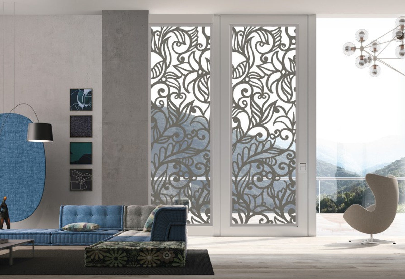 Floral Room Divider Decorative Panel Wall Hanging Privacy Etsy