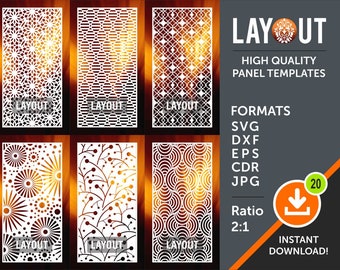 Room Divider Panel, Privacy Screen, Wall Hanging, Stencil, Cnc, Laser, Plasma Cricut  cutting File, cdr, svg, dxf, ai, eps, jpg