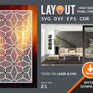 Room Divider, Decorative Panel, Wall Hanging, Privacy Screen, Stencil, Laser, Cnc, Plasma, Cricut File Cdr, Svg, Dxf, Eps, Ai, Jpg
