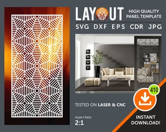 Diviseur de pièce, Panneau décoratif, Tentures murales, Écran d’intimité, Pochoir, Laser, Cnc, Plasma, Cricut File Cdr, Svg, Dxf, Eps, Ai, Jpg