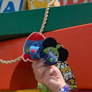 Toy Story Alien mouse ear holder, Toy Story The Claw mouse ear holder, Toy Story Mickey Mouse shaped inspired ear holder or carrier