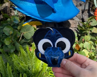 Dory Mouse Ear Holder, Finding Nemo Mickey shaped inspired ear holder or carrier for bag, belt, lanyard, Dory ear buddy