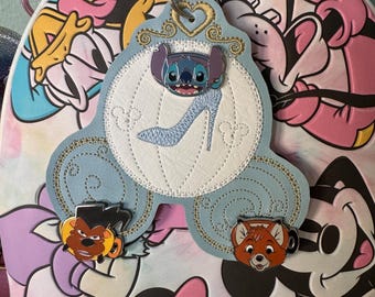 Cinderella Carriage keychain pin holder, pin holder for pin trading, lanyard pin holder, carriage keychain pin holder,  pin trading keychain