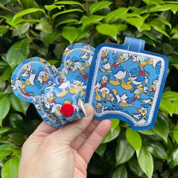 Donald Mouse ear holder or carrier for bag, belt, lanyard for women or girls, Donald Hand sanitizer holder, Donald ear keychain