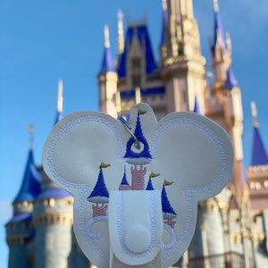 Castle mouse ear holder, park castle mouse ear holder, Castle Mickey Mouse shaped inspired ear holder or carrier for bag, ear buddy image 6