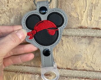 Pirate Water bottle holder, travel water bottle holder, park water bottle belt clip, drink carrier, travel drink holder, water bottle clip