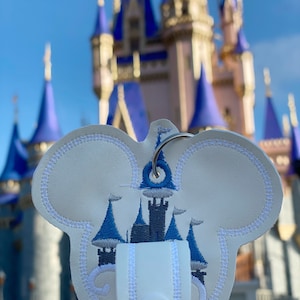 Castle mouse ear holder, park castle mouse ear holder, Castle Mickey Mouse shaped inspired ear holder or carrier for bag, ear buddy image 5