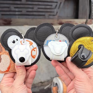 Star Wars Inspired Mouse Ear Holder, BB8 ear holder, R2D2 ear holder, C3PO ear holder, Ewok backpack ear holder, droids ear holder