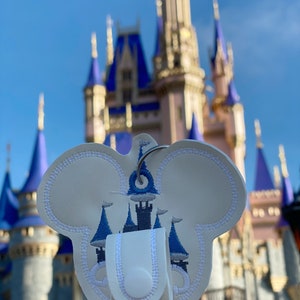 Castle mouse ear holder, park castle mouse ear holder, Castle Mickey Mouse shaped inspired ear holder or carrier for bag, ear buddy image 4
