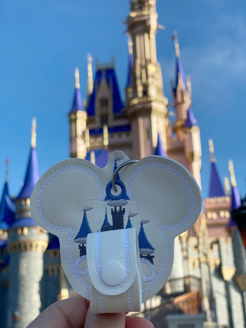 Castle mouse ear holder, park castle mouse ear holder, Castle Mickey Mouse shaped inspired ear holder or carrier for bag, ear buddy image 4