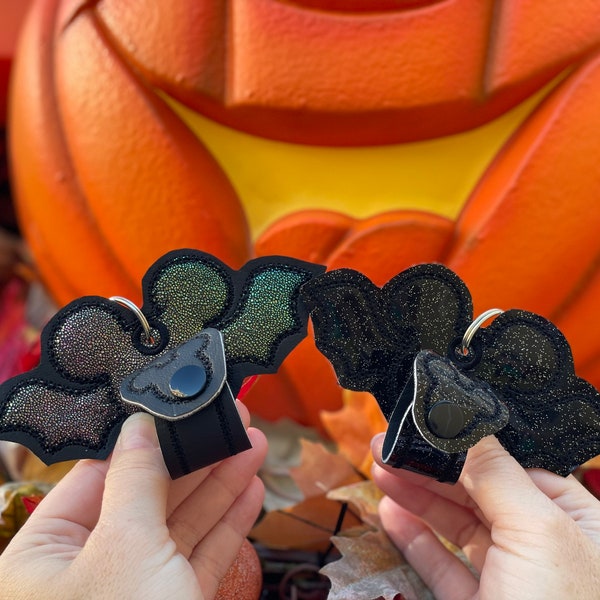 Mickey bat mouse Ear Holder, bat shaped mouse ear holder, Halloween inspired ear holder or carrier for bag, belt, lanyard, mickey bat