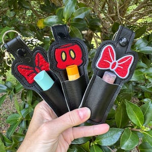 Mickey and Minnie lip balm holder, Mickey chapstick holder, Minnie lipstick holder, Minnie lipbalm holder, Mickey lipbalm holder