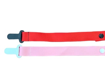 Solid Pacifier Clip, Binky Clip, Red Pacifier holder, binky holder, ribbon pacifier holder for baby girl or boy, Pink Pacificer holder