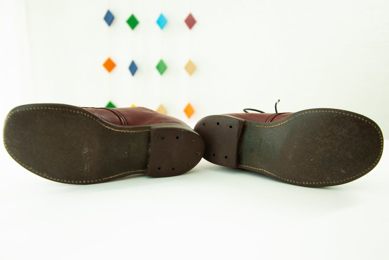 Vintage 1950s brown leather shoes genuine oxford sneakers formal lace tie unisex kids/' boys childrens toddler youth 11.5