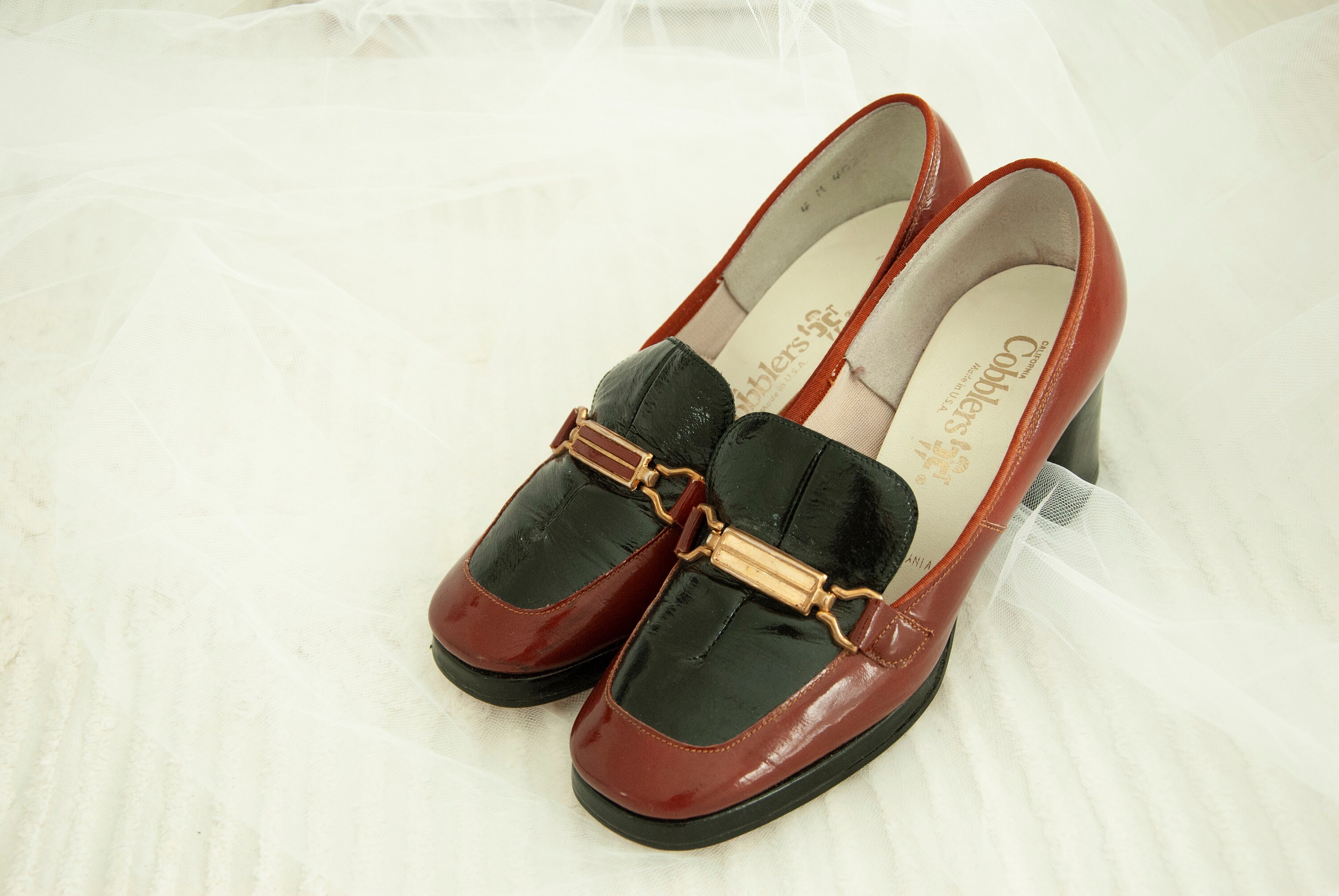 Vintage 1970s kids' shoes brown black vinyl loafers Etsy