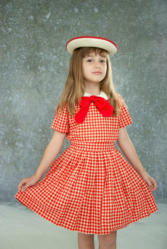 red gingham two piece set