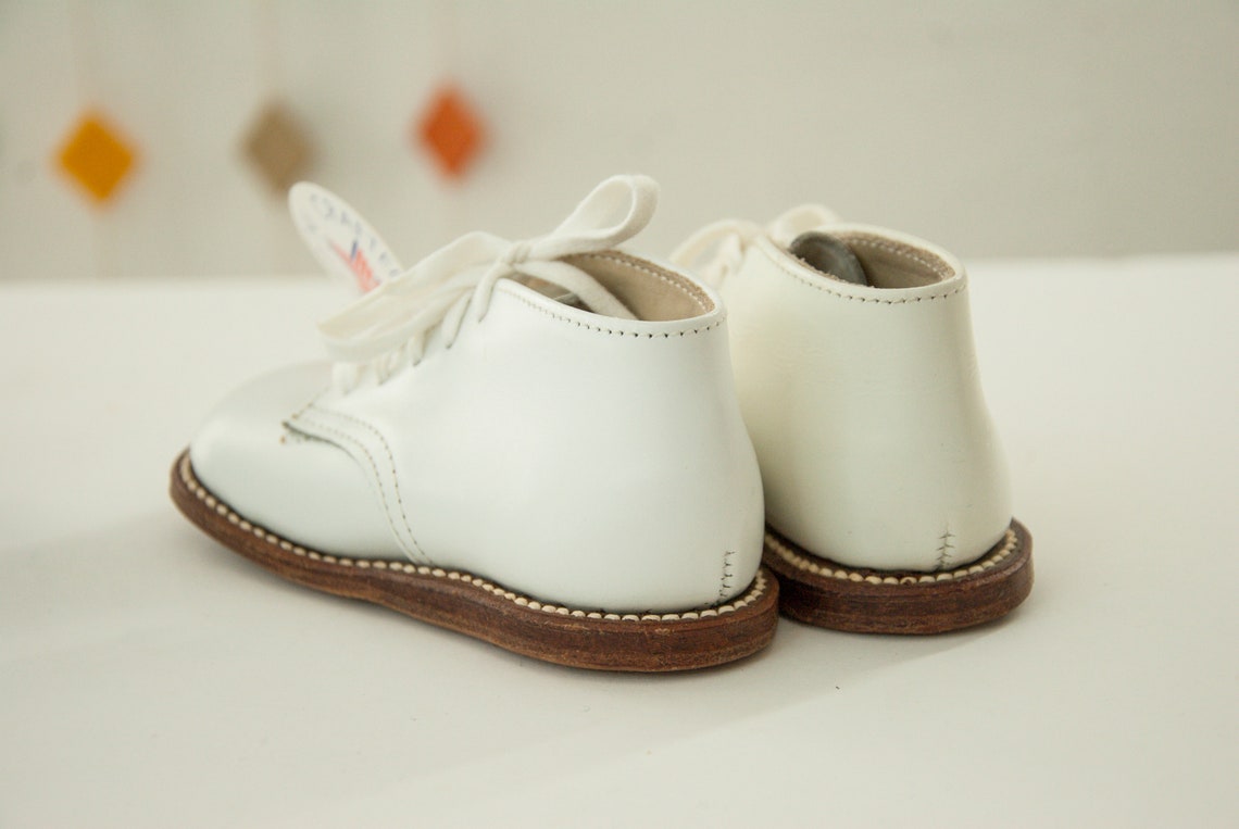 Vintage 1950s White Toddler Shoes Genuine Leather Boys Unisex Etsy